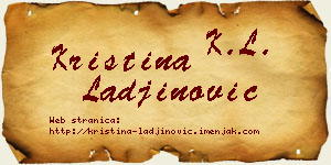 Kristina Lađinović vizit kartica